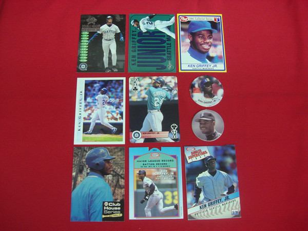 Ken Griffey Jr. Baseball Card Lot (10 Unique Cards) - Seattle Mariners