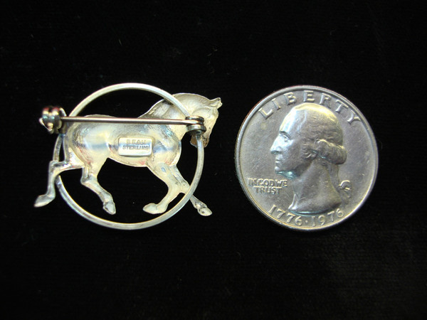 Vintage Beau Sterling Trotting Horse Pin - Equestrian Jewelry Gift