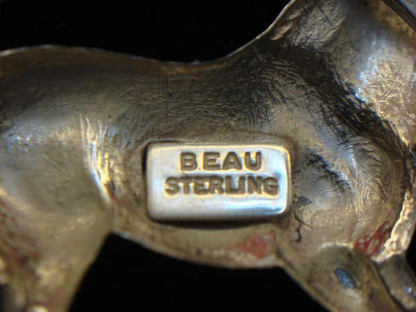 Vintage Beau Sterling Trotting Horse Pin - Equestrian Jewelry Gift