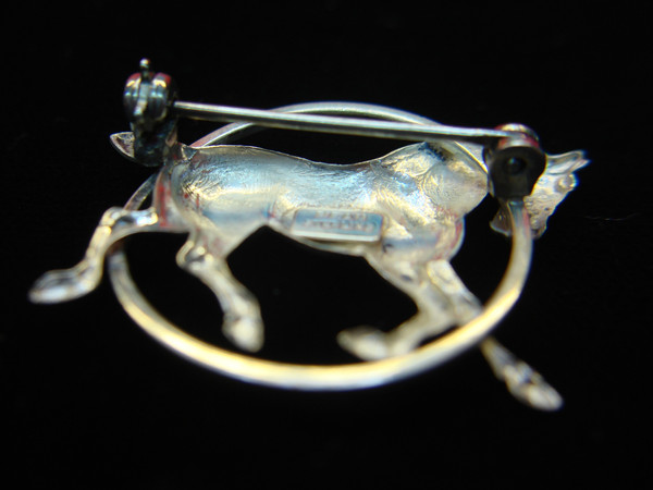 Vintage Beau Sterling Trotting Horse Pin - Equestrian Jewelry Gift