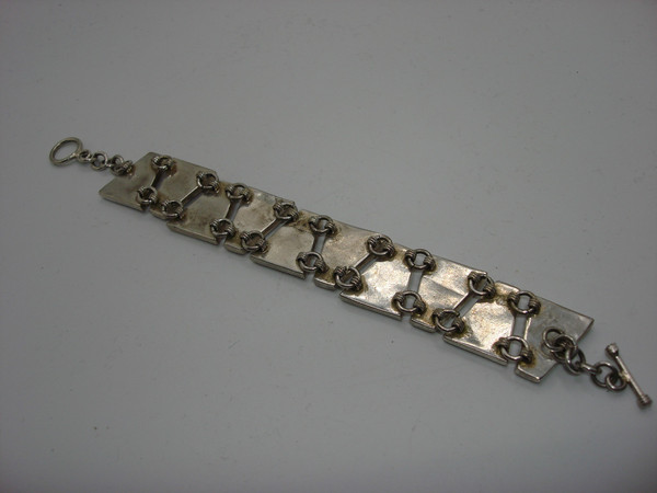 Vintage Sterling Silver Red Jasper Bracelet | 7 Inch Estate Find - 925