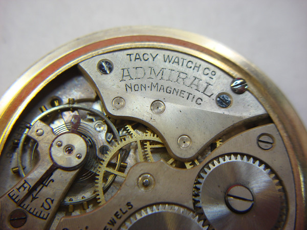 Vintage Admiral Pocket Watch by Tacy Watch Co., 6 Jewel, Gold Filled Case (Needs Restoration)