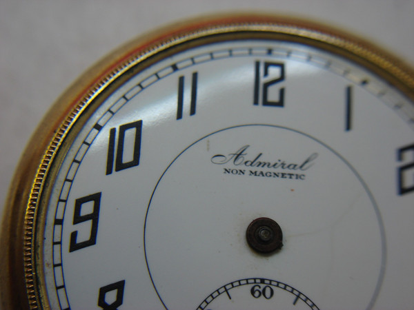 Vintage Admiral Pocket Watch by Tacy Watch Co., 6 Jewel, Gold Filled Case (Needs Restoration)