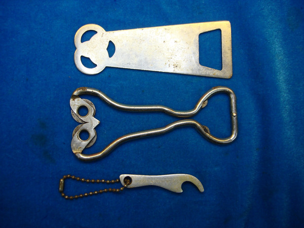 Vintage Bottle Opener Set: Ballantine Owl Head, Imperial Whiskey & Unmarked Steel