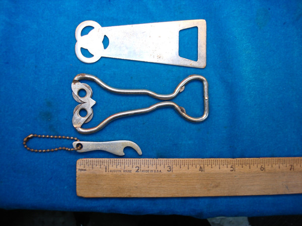 Vintage Bottle Opener Set: Ballantine Owl Head, Imperial Whiskey & Unmarked Steel