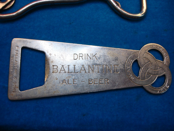 Vintage Bottle Opener Set: Ballantine Owl Head, Imperial Whiskey & Unmarked Steel