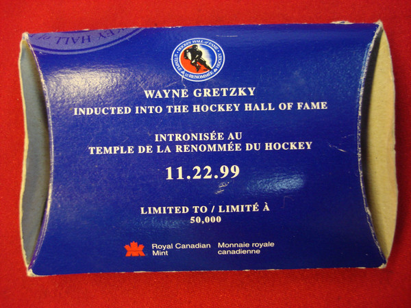 Limited Edition Wayne Gretzky Hockey Hall of Fame Silver Coin (1999)