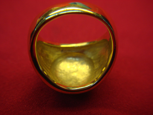 Gold Tone United States Veteran Ring, Size 12.5 - Excellent Condition