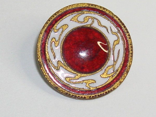Antique Red & White Cloisonné Enamel Buttons (18pc) - Estate Find! Vintage Jewelry Supply