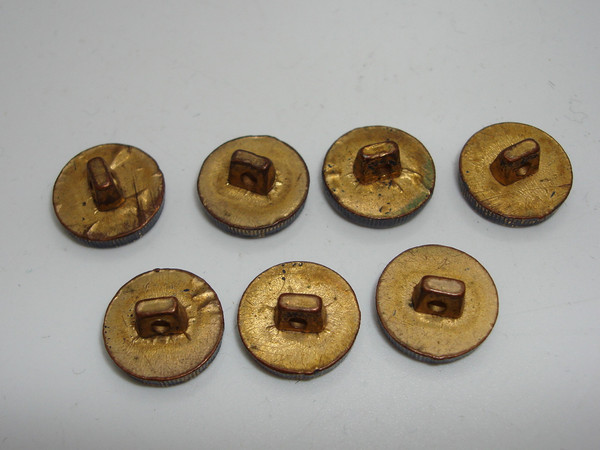 Vintage George VI Buttons (Set of 7) - British Monarch Collectible