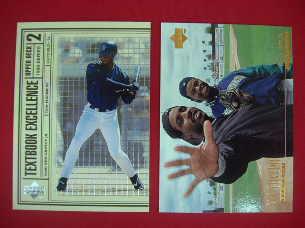 Ken Griffey Jr. Upper Deck Insert Cards: 1996 Lovero (Bonds) & 1999 Textbook Excellence