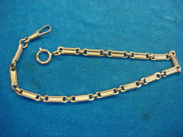 Vintage 13 Inch Silver Tone Pocket Watch Chain - Elegant Fancy Links, Excellent Condition