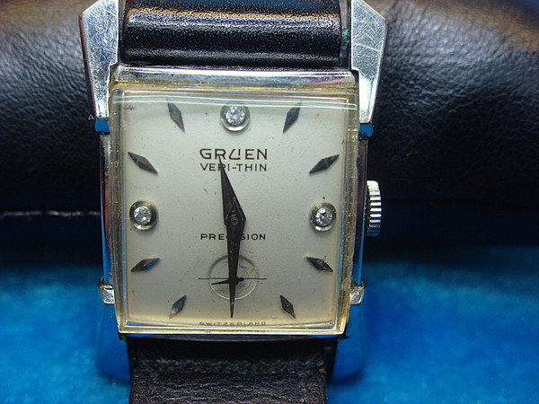 Vintage Gruen Veri-Thin Curvex Diamond Dial Watch - 10K Gold Filled, Excellent Condition