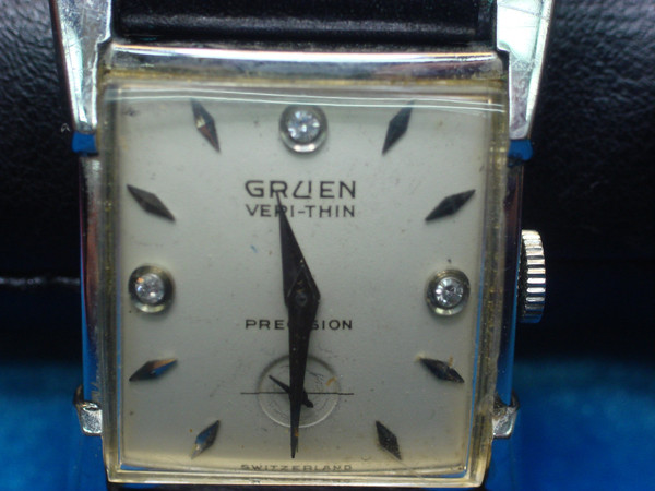 Vintage Gruen Veri-Thin Curvex Diamond Dial Watch - 10K Gold Filled, Excellent Condition