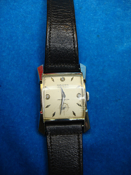 Vintage Gruen Veri-Thin Curvex Diamond Dial Watch - 10K Gold Filled, Excellent Condition