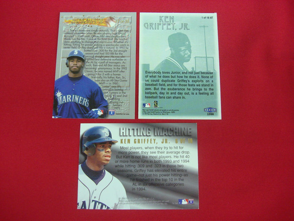 Vintage Ken Griffey Jr. Fleer Ultra Baseball Cards (1993, 1995, 1998) - Seattle Mariners