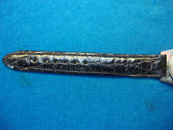 Vintage Seiko Women's Wristwatch - 17 Jewels, Stainless Steel Case & Black Alligator Band