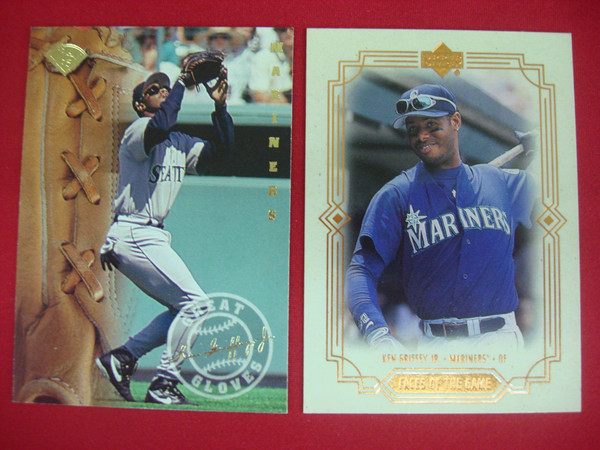 Vintage Ken Griffey Jr. Baseball Card Lot - 1995 Leaf Great Gloves & 1999 Upper Deck Faces