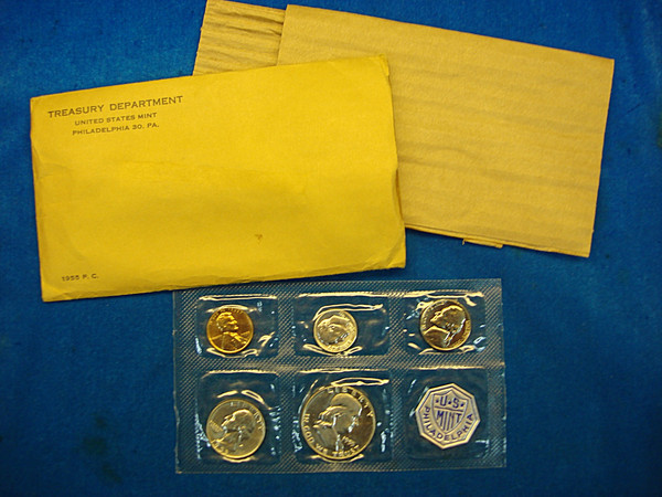 1955 Proof Set - Flat Pack, Extra Nice Condition in Original Envelope