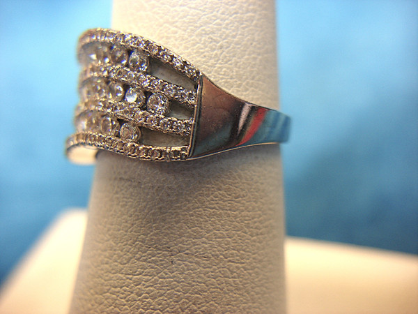 Sparkling Cubic Zirconia Ring - Silver Tone, Size 7