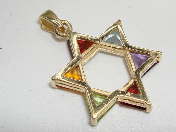 14K Gold Star of David Pendant with 1.5 Carat Topaz - Stunning Jewish Jewelry Gift