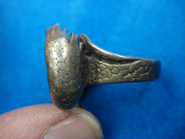 Sterling Silver Flying Dragon Ring - Size 7.5, Detailed Cosplay Jewelry