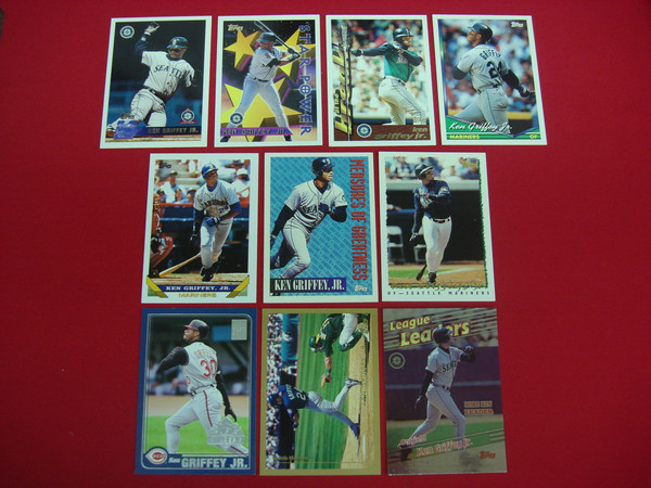 Ken Griffey Jr. 10-Card Topps Baseball Card Lot - Seattle Mariners & Cincinnati Reds