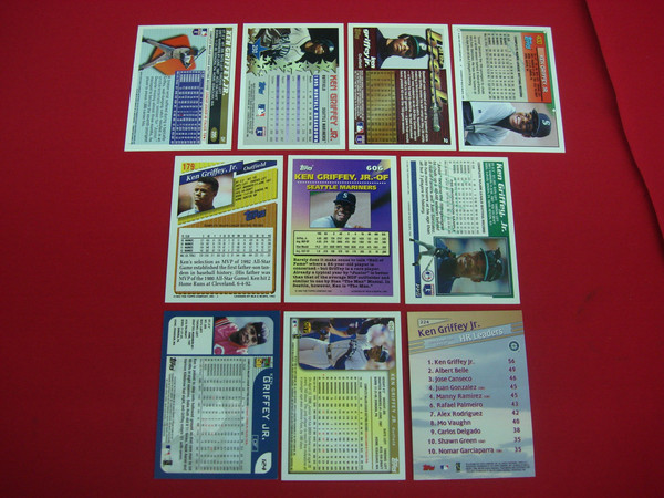 Ken Griffey Jr. 10-Card Topps Baseball Card Lot - Seattle Mariners & Cincinnati Reds