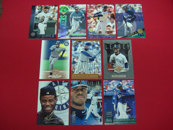 Ken Griffey Jr. Baseball Card Lot (10 Leaf Cards) - Rookies, Studio & More!