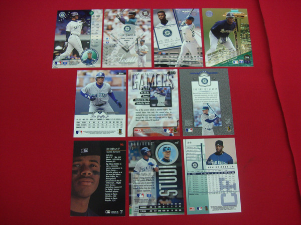Ken Griffey Jr. Baseball Card Lot (10 Leaf Cards) - Rookies, Studio & More!