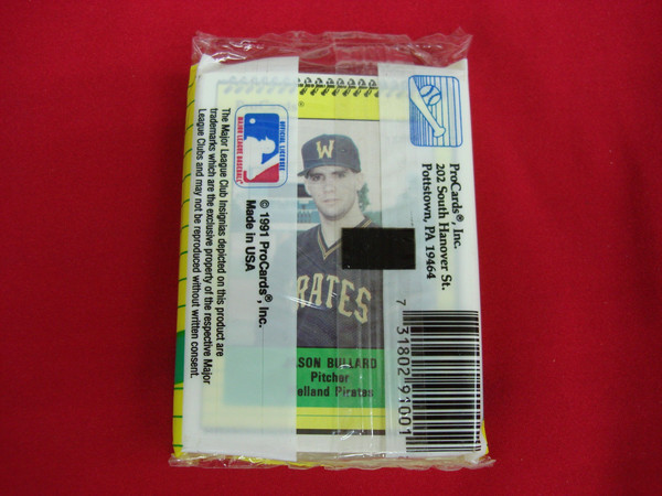 1991 Welland Pirates ProCards Minor League Baseball Team Set (Pittsburgh Pirates Affiliate) - Factory Sealed