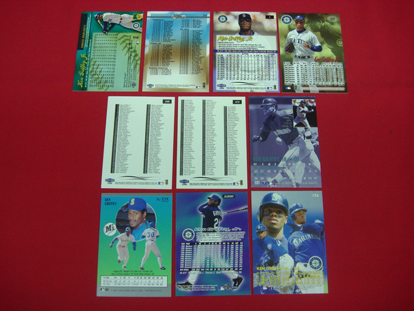 Ken Griffey Jr. Fleer Ultra Baseball Card Lot (10 Different Cards) - Seattle Mariners