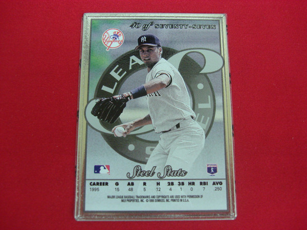 1996 Leaf Preferred Steel Derek Jeter #40 Yankees Baseball Card - Metal, COA