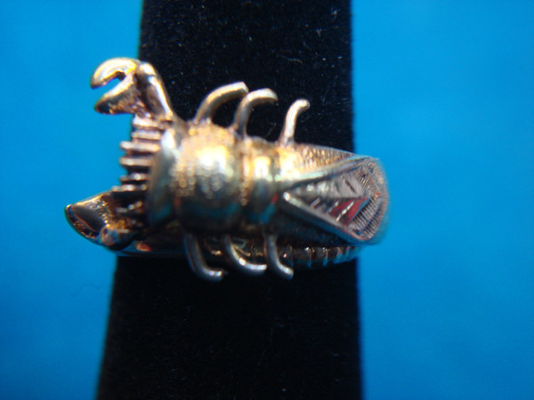 Sterling Silver Scorpion Ring with Gold Vermeil - Size 5, Pre-Owned