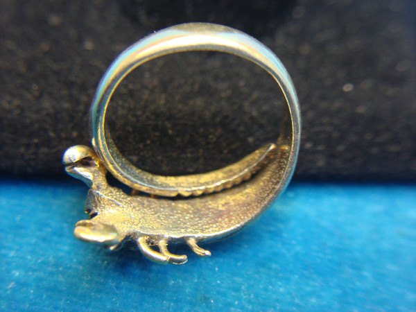 Sterling Silver Scorpion Ring with Gold Vermeil - Size 5, Pre-Owned