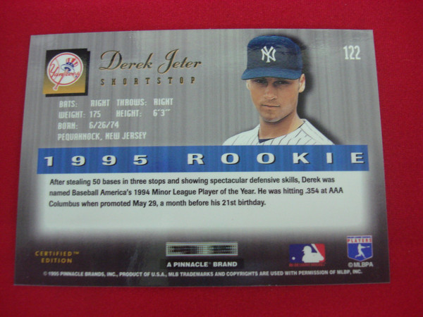 1995 Derek Jeter Rookie Card | Select Certified Foil RC (#122) | New York Yankees | Graded & Protected