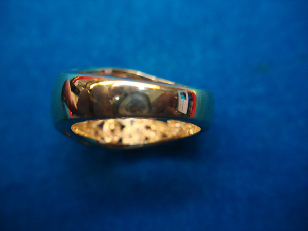 Vintage Avon Gold Tone Filigree Ring with Brilliants - Size 7