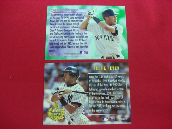 Derek Jeter Fleer Ultra Golden Prospects 1995 & 1996 Baseball Card Set - NM-MT Condition