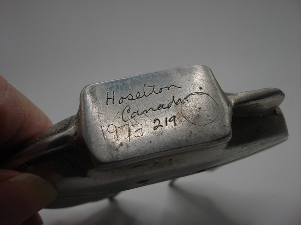 Vintage 1973 Hoseleton Signed & Numbered Sand Cast Aluminum Ship Sculpture (4