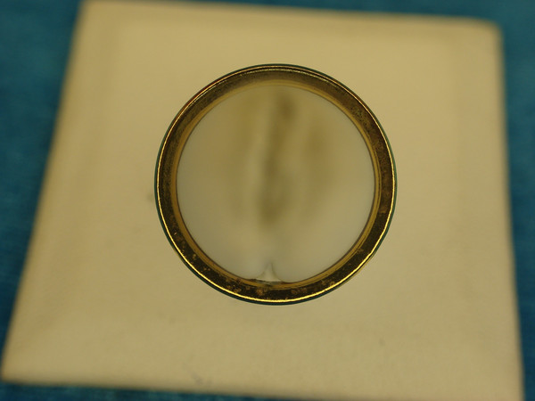 Vintage Avon Gold Tone Ring with Blue Stones, Size 6 3/4