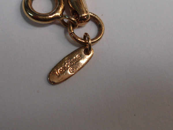 Vintage Vendôme Gold Tone Snake Chain Necklace with Rhinestones (17