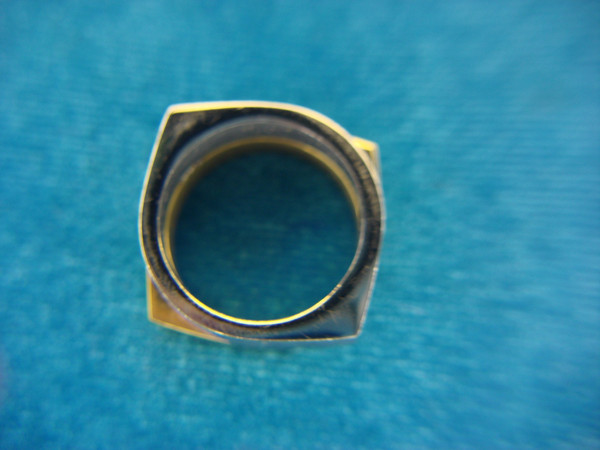 Gold & Silver Two-Tone Offset Segment Ring - Size 7 (Pre-Owned)