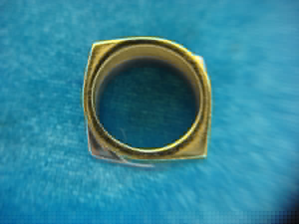 Gold & Silver Two-Tone Offset Segment Ring - Size 7 (Pre-Owned)