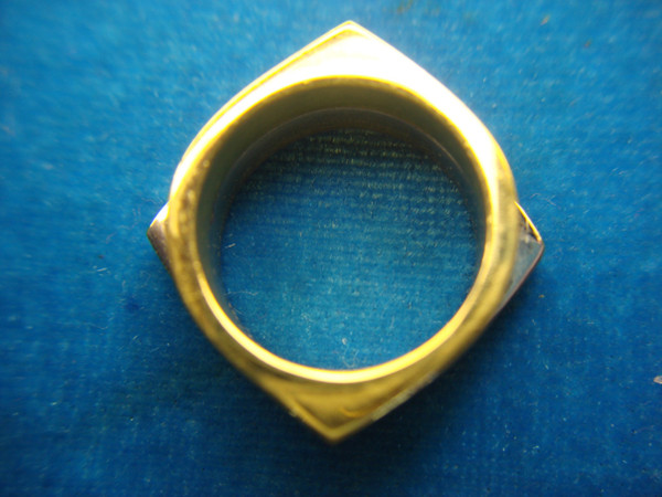Gold & Silver Two-Tone Offset Segment Ring - Size 7 (Pre-Owned)