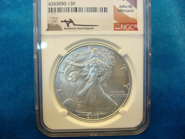 2003 Silver Eagle NGC Gem Uncirculated - John Mercanti Design