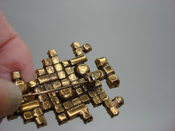 Vintage Weiss Foiled Rhinestone Christmas Tree Brooch - Excellent Condition