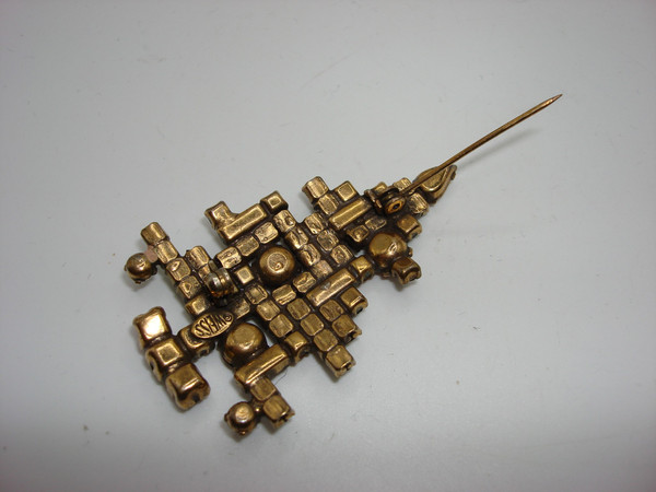 Vintage Weiss Foiled Rhinestone Christmas Tree Brooch - Excellent Condition