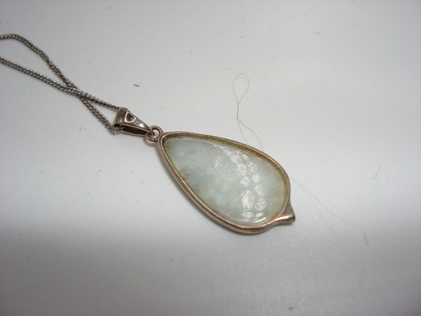 Sterling Silver Jade & Marcasite Pendant Necklace by TORI HILL (Brand New)