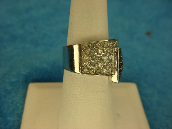 Premier Design Silver-Tone Sparkling Black & White Stone Ring (Size 8)