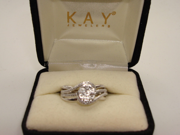 Vintage JWBR Sterling Silver & Diamond Renaissance Ring (Size 6.5)